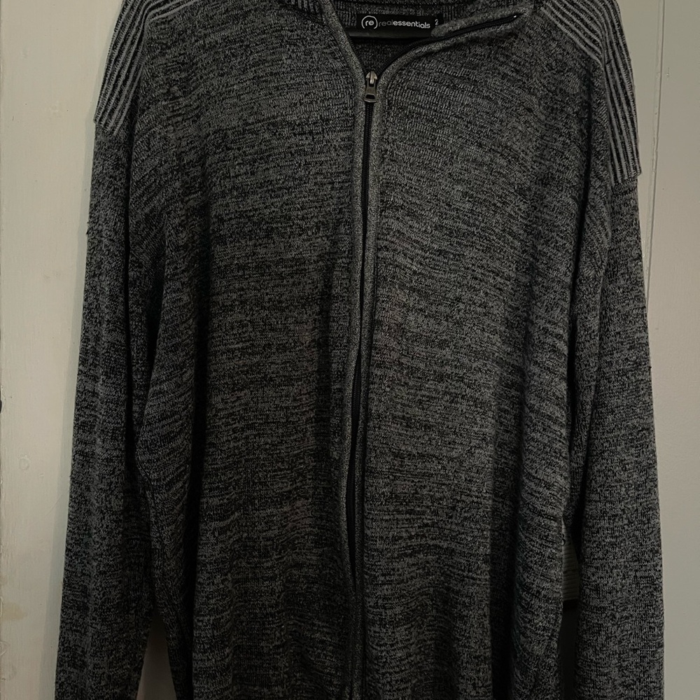 Essentials Dark Gray Zip-Up Sweater